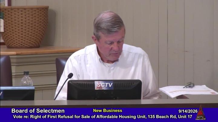 Thumbnail image for Board of Selectmen Special Meeting 9-22-2026